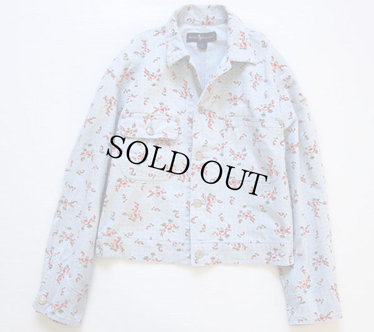 画像2: 90s ラルフローレン 総柄 ジャケット&パンツ セットアップ 水色 S/w28 (2)