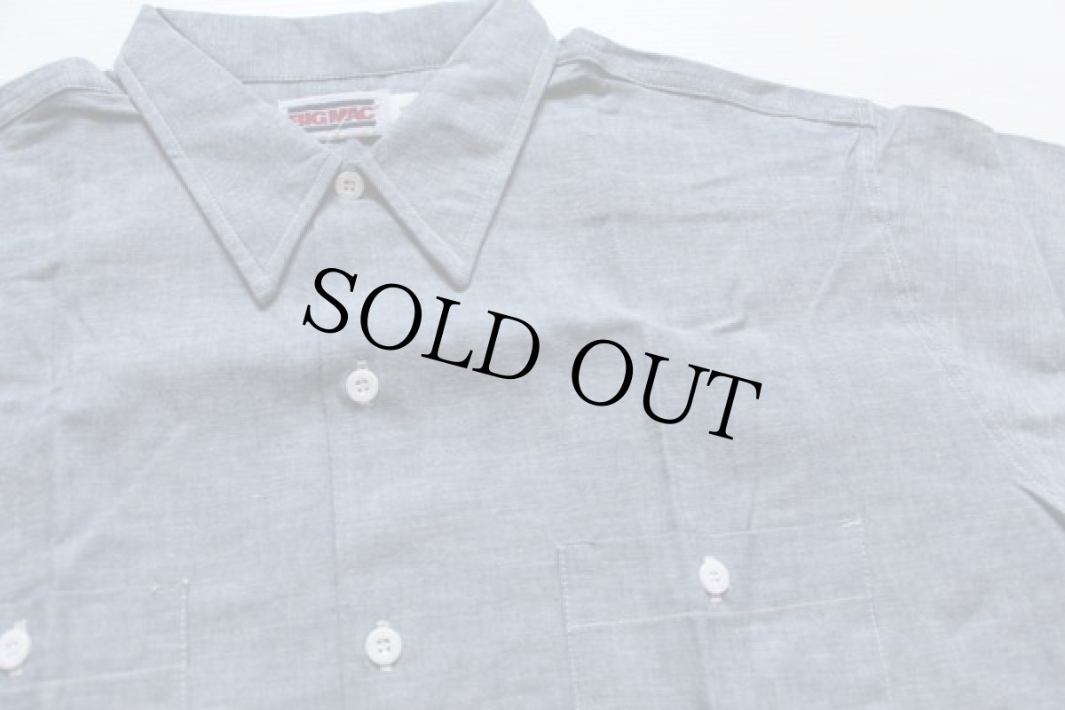 画像4: デッドストック★80s USA製 BIGMACビッグマック 半袖 コットン シャンブレーシャツ XL (4)