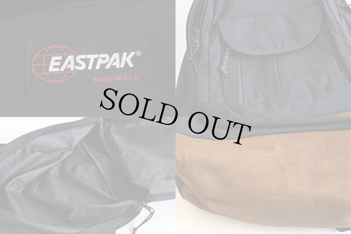 画像3: 90s USA製 EASTPAKイーストパック ボトムレザー リュックサック 黒 (3)