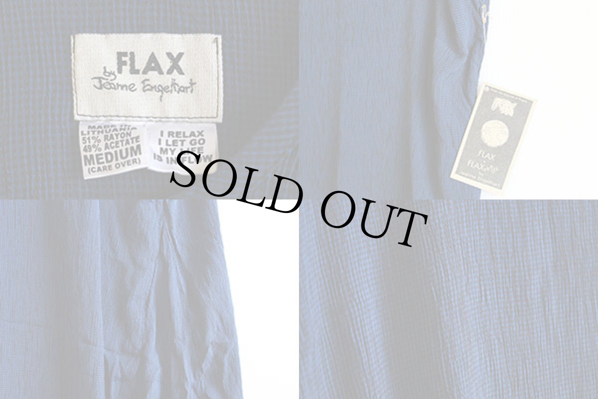 画像3: デッドストック★90s リトアニア製 FLAX マキシ丈 ノースリーブ レーヨン混 ワンピース 紺 M (3)