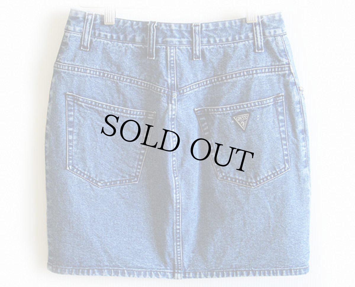 画像2: 90s GUESS JEANS ゲス スタッズ付き デニム ミニスカート 29 (2)