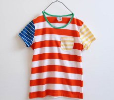 画像1: 70s BLOOMIN' TULIPS クレイジーパターン 太ボーダー ポケットTシャツ キッズ (1)