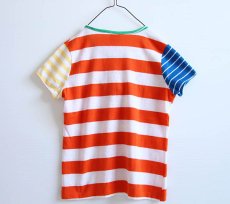 画像2: 70s BLOOMIN' TULIPS クレイジーパターン 太ボーダー ポケットTシャツ キッズ (2)