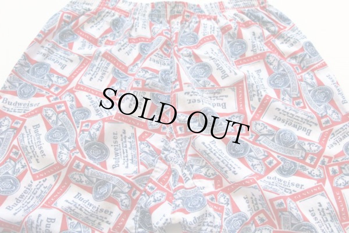 画像5: 70s Budweiserバドワイザー 総柄 パジャマ シャツ&パンツ セット M (5)