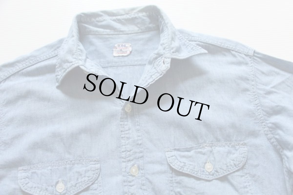 画像3: 60s USA製 Leeリー マチ付き コットン シャンブレーシャツ 16 L (3)