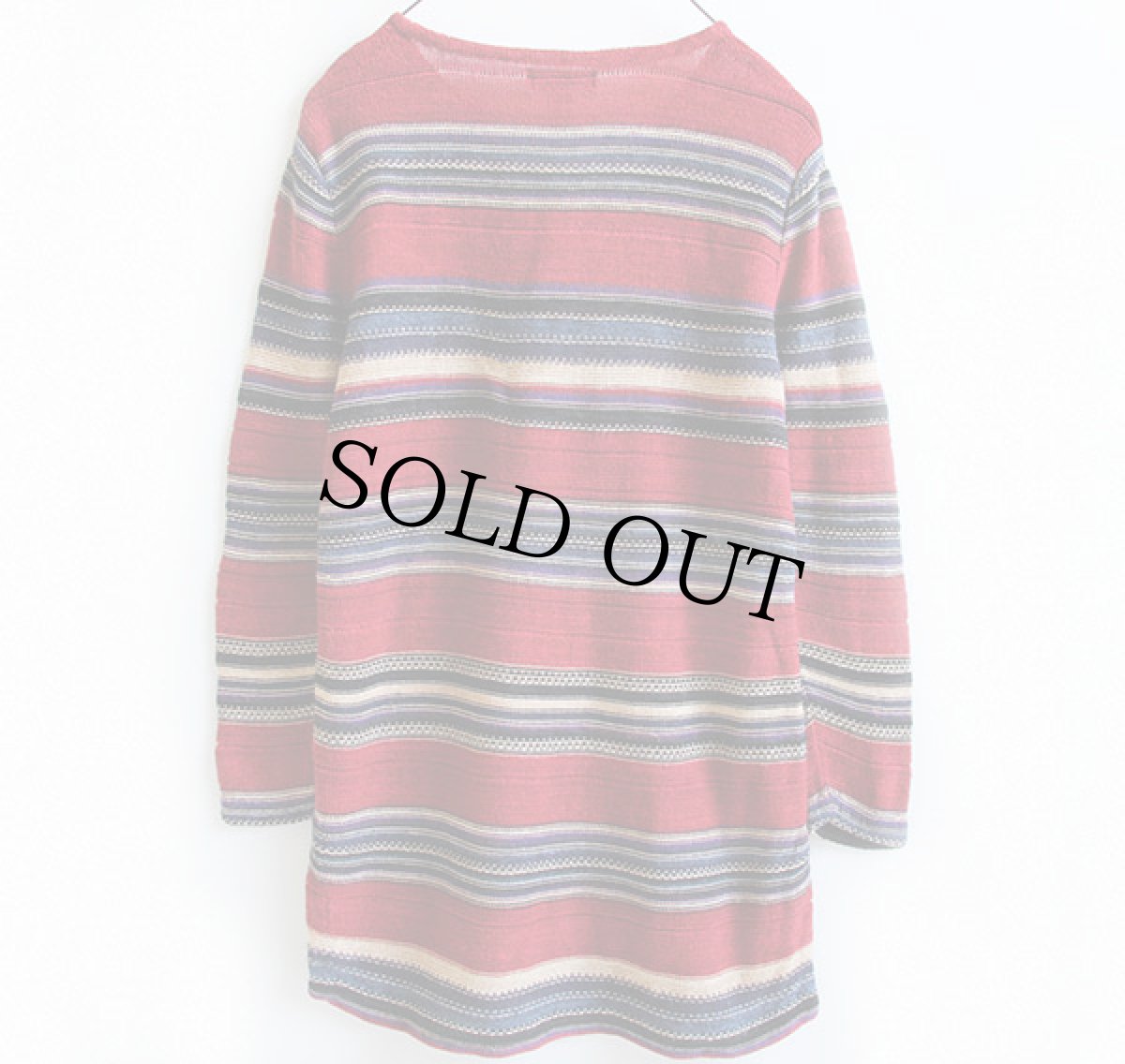 画像2: LAUREN ラルフローレン ラグ柄 七分袖 リネン×コットンニット セーター S (2)