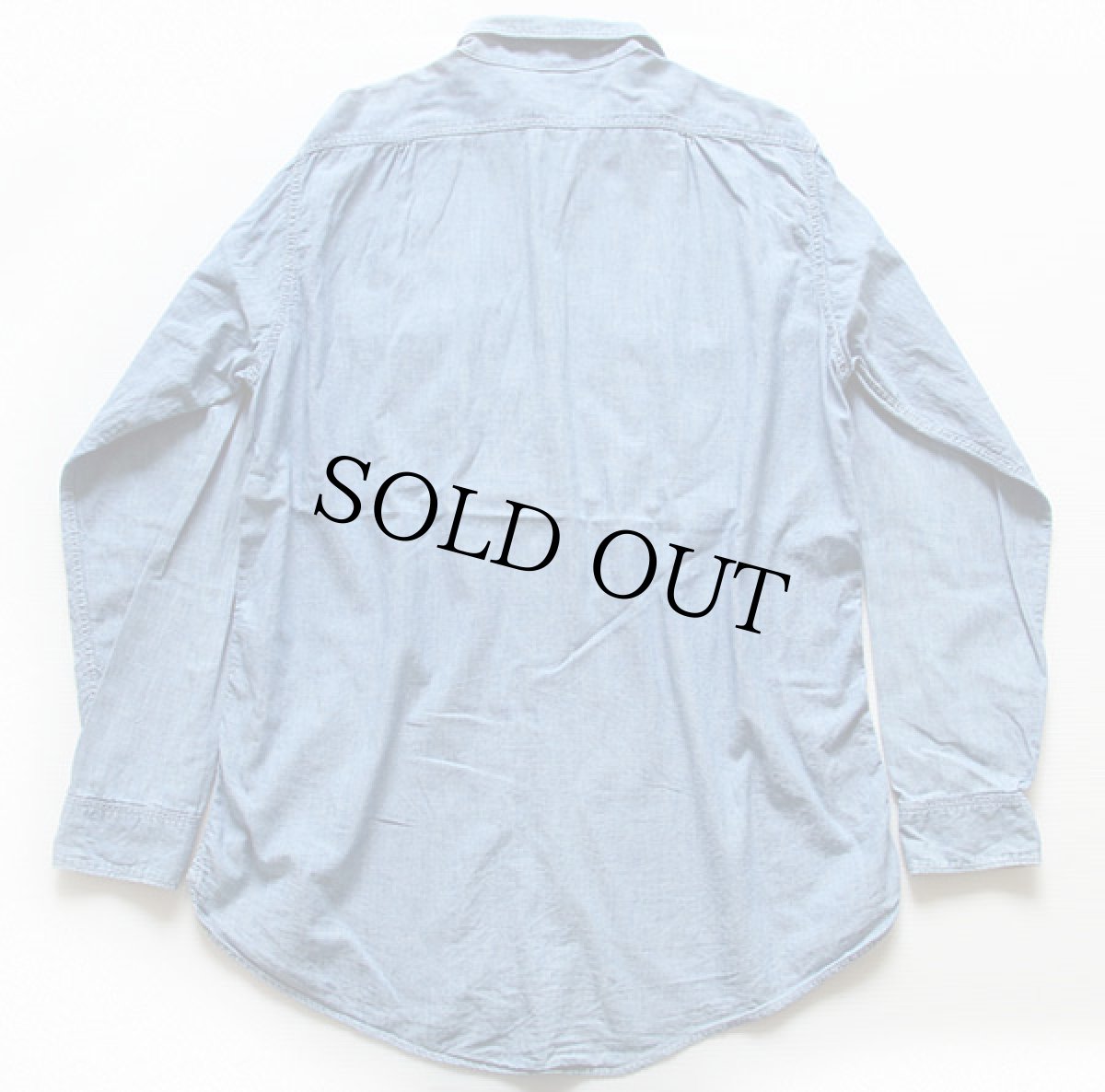 画像2: 60s USA製 Leeリー マチ付き コットン シャンブレーシャツ 16 L (2)