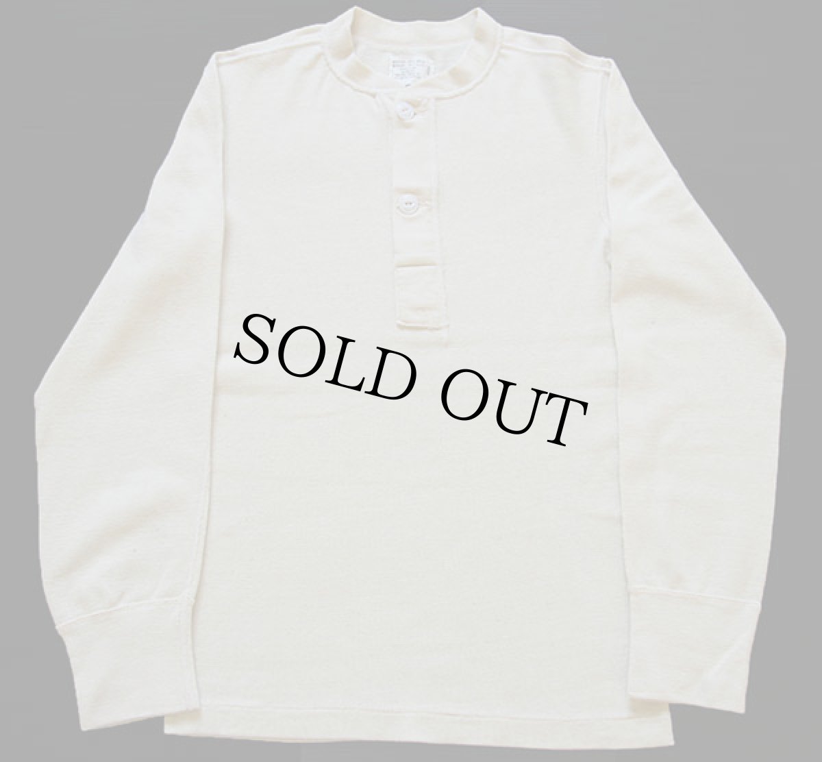 画像2: 70s 米軍 ヘンリーネック ウール×コットン アンダーシャツ 生成り M (2)