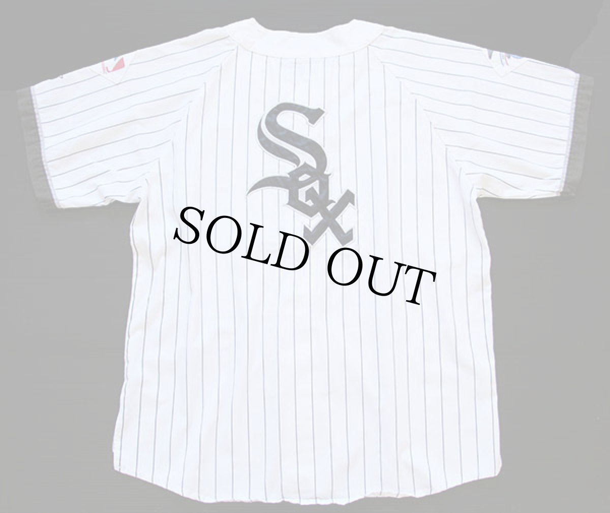 画像2: 90s STARTERスターター MLB WHITE SOX ピンストライプ ベースボールシャツ 白 L (2)