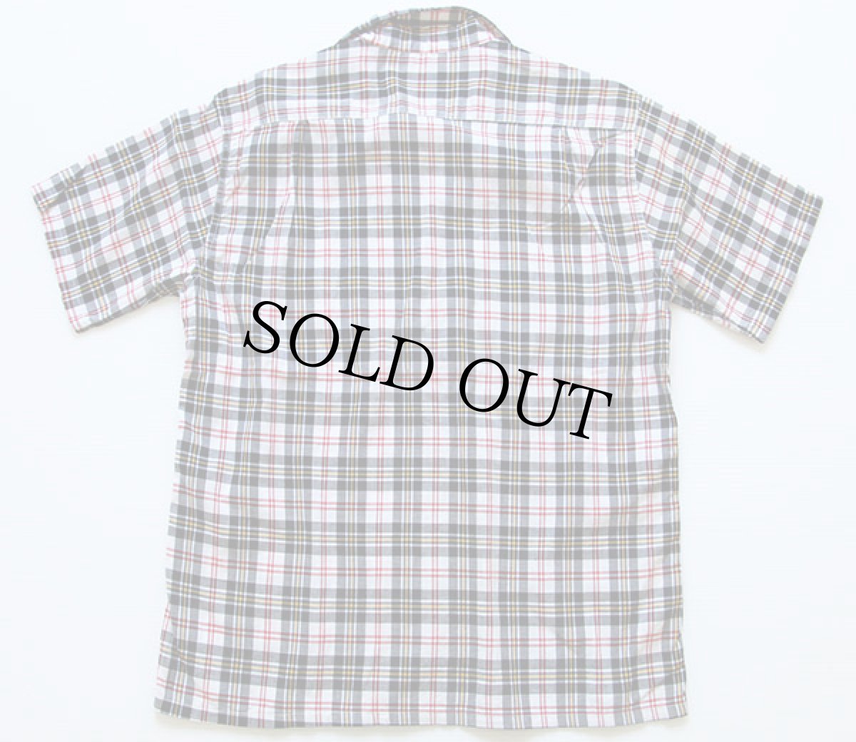 画像2: 50s Manhattanマンハッタン タータンチェック 半袖 コットンシャツ M (2)