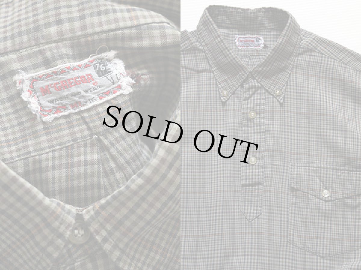 画像3: 60s McGREGORマクレガー チェック 三点留め ボタンダウン プルオーバー 半袖 コットンシャツ ML (3)