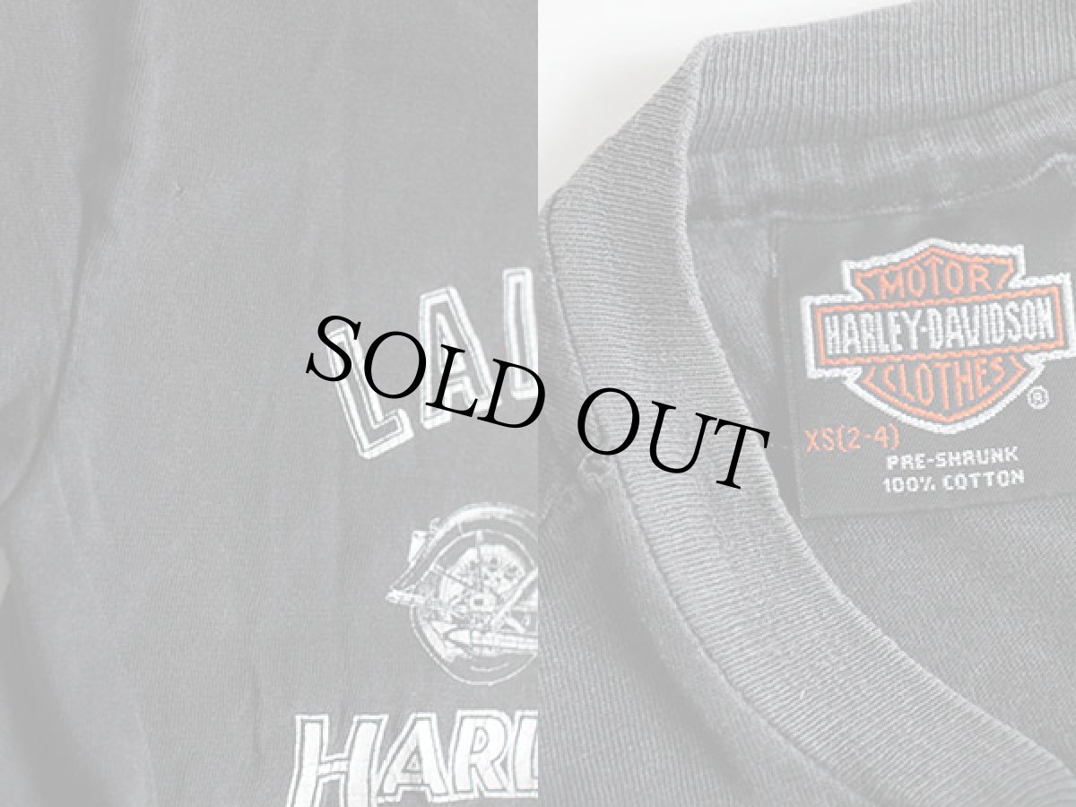 画像3: 90s USA製 HARLEY-DAVIDSON ハーレー ダビッドソン Tシャツ 炭黒 キッズXS (3)
