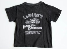 画像2: 90s USA製 HARLEY-DAVIDSONハーレー ダビッドソン Tシャツ 墨黒 キッズXS (2)