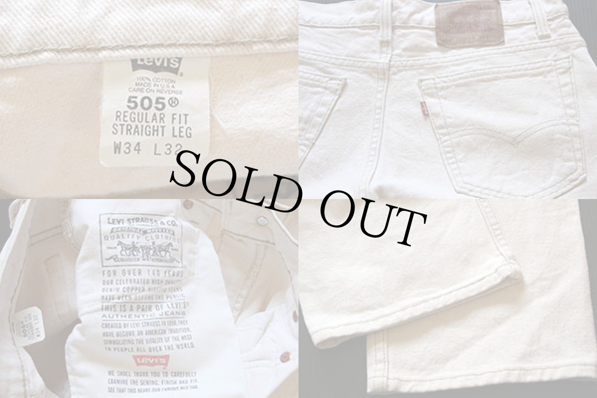 画像3: 90s USA製 Levi'sリーバイス 505 カラーデニムパンツ 生成り w34 L32 (3)