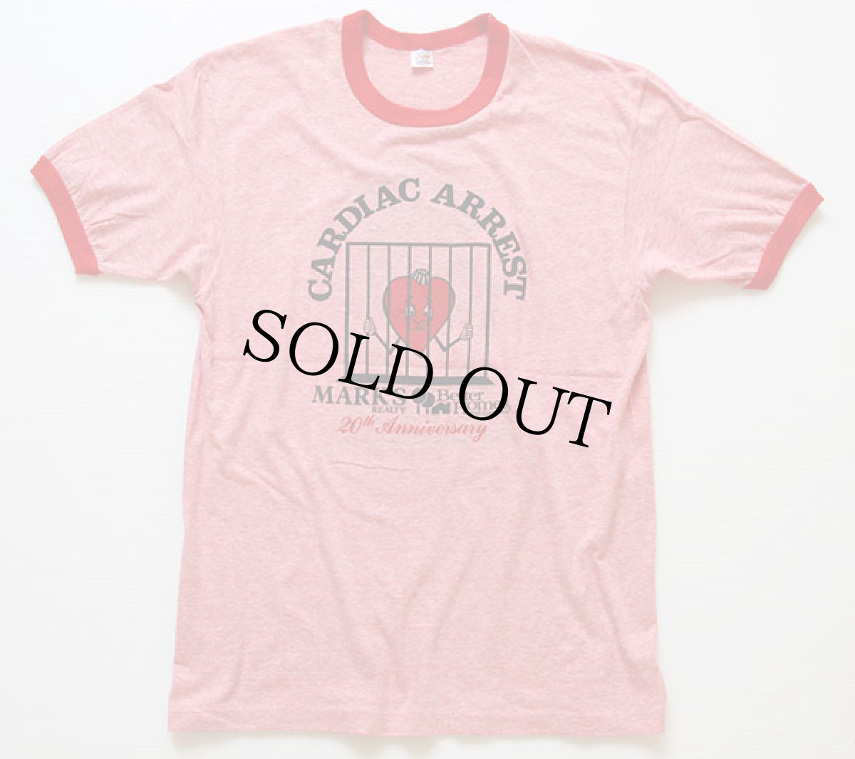 画像2: 70s USA製 Hanes HAVE A HEART リンガーTシャツ 杢レッド L (2)