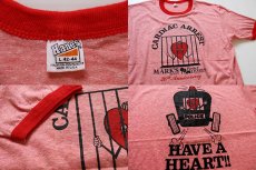 画像4: 70s USA製 Hanes HAVE A HEART リンガーTシャツ 杢レッド L (4)