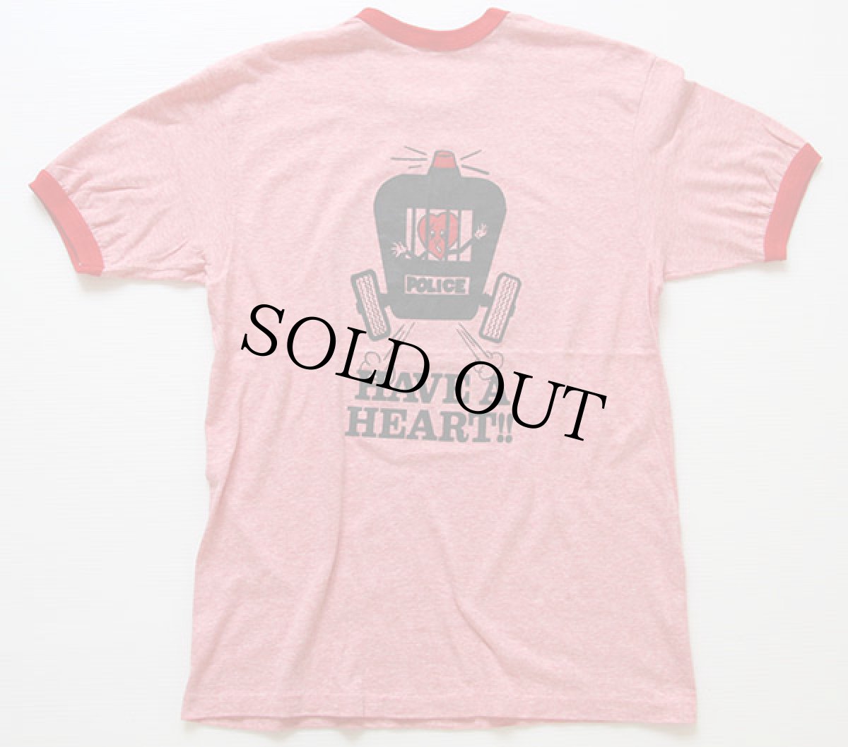 画像3: 70s USA製 Hanes HAVE A HEART リンガーTシャツ 杢レッド L (3)