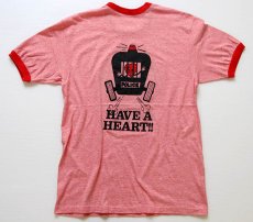 画像3: 70s USA製 Hanes HAVE A HEART リンガーTシャツ 杢レッド L (3)