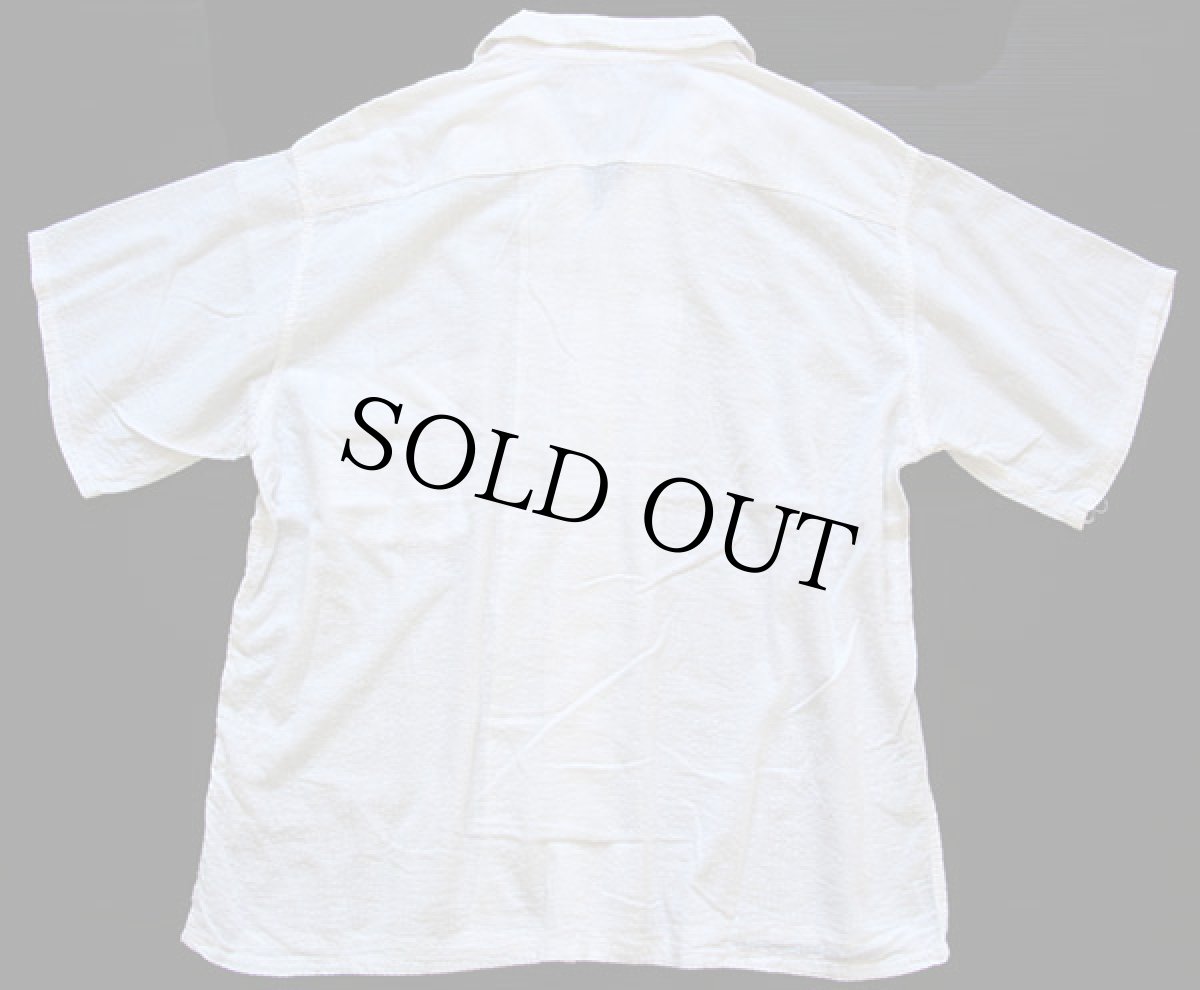 画像2: 50s USA製 Cone PROXIMITY Plisse 半袖 コットン シアサッカーシャツ 白 (2)