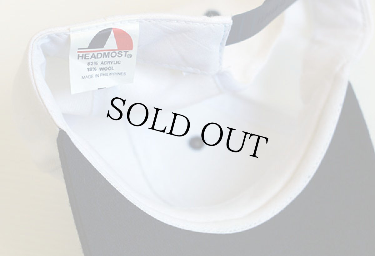 画像3: デッドストック★90s HEADMOST 無地 ツートン ウール混 キャップ 白×紺 (3)