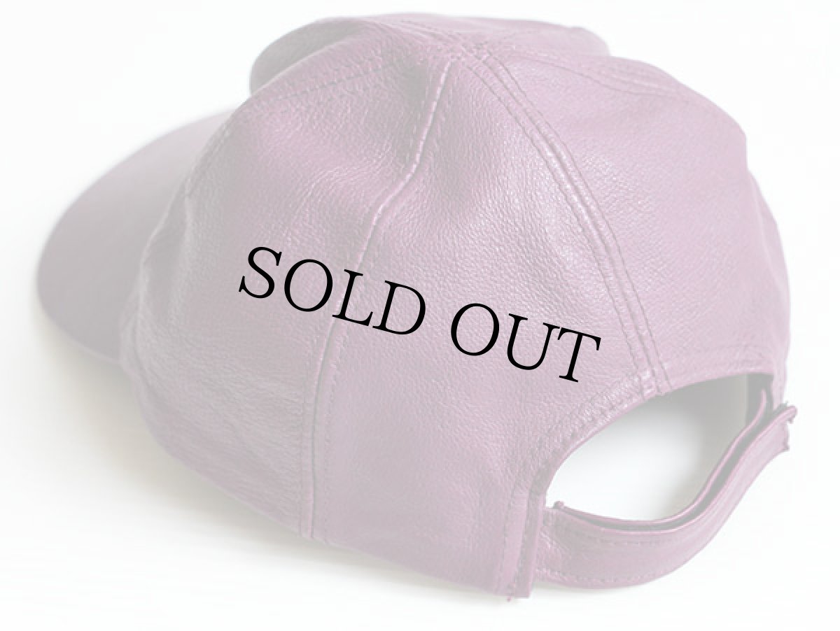 画像2: 90s USA製 WILSONS 無地 オールレザーキャップ 紫 (2)