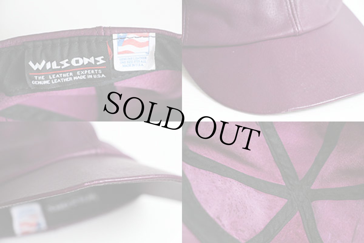 画像3: 90s USA製 WILSONS 無地 オールレザーキャップ 紫 (3)