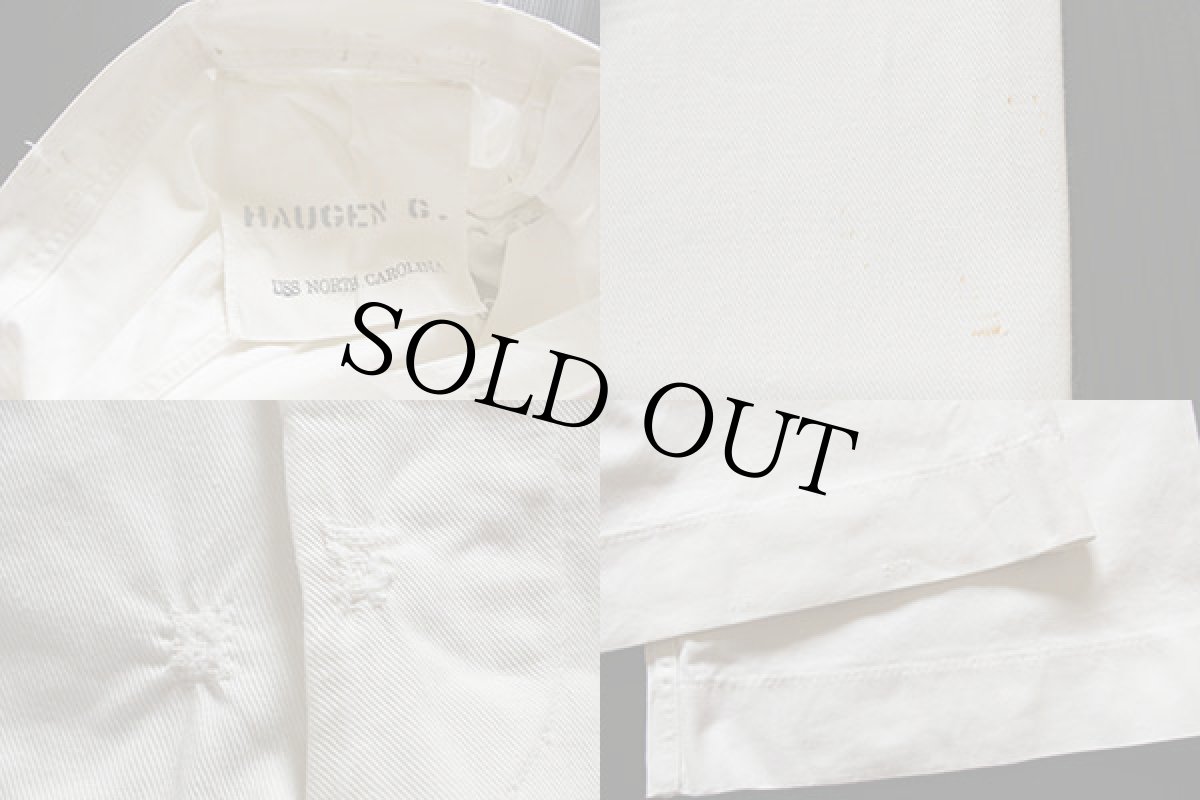 画像3: ビンテージ 米軍 U.S.NAVY コットン セーラーパンツ ホワイト (3)