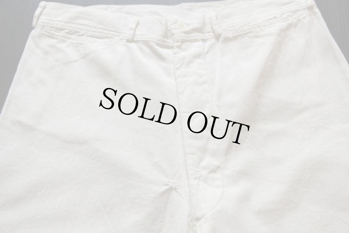 画像2: ビンテージ 米軍 U.S.NAVY コットン セーラーパンツ ホワイト (2)