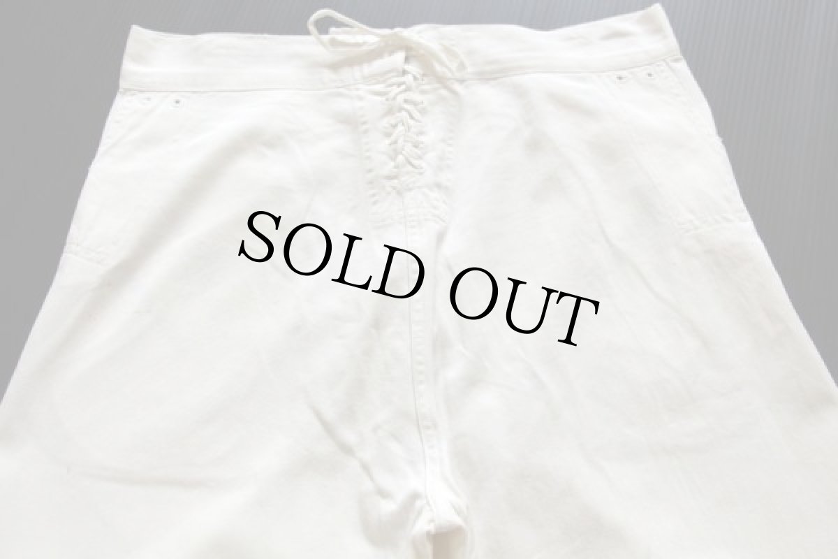 画像2: ビンテージ 米軍 U.S.NAVY コットン セーラーパンツ ホワイト (2)