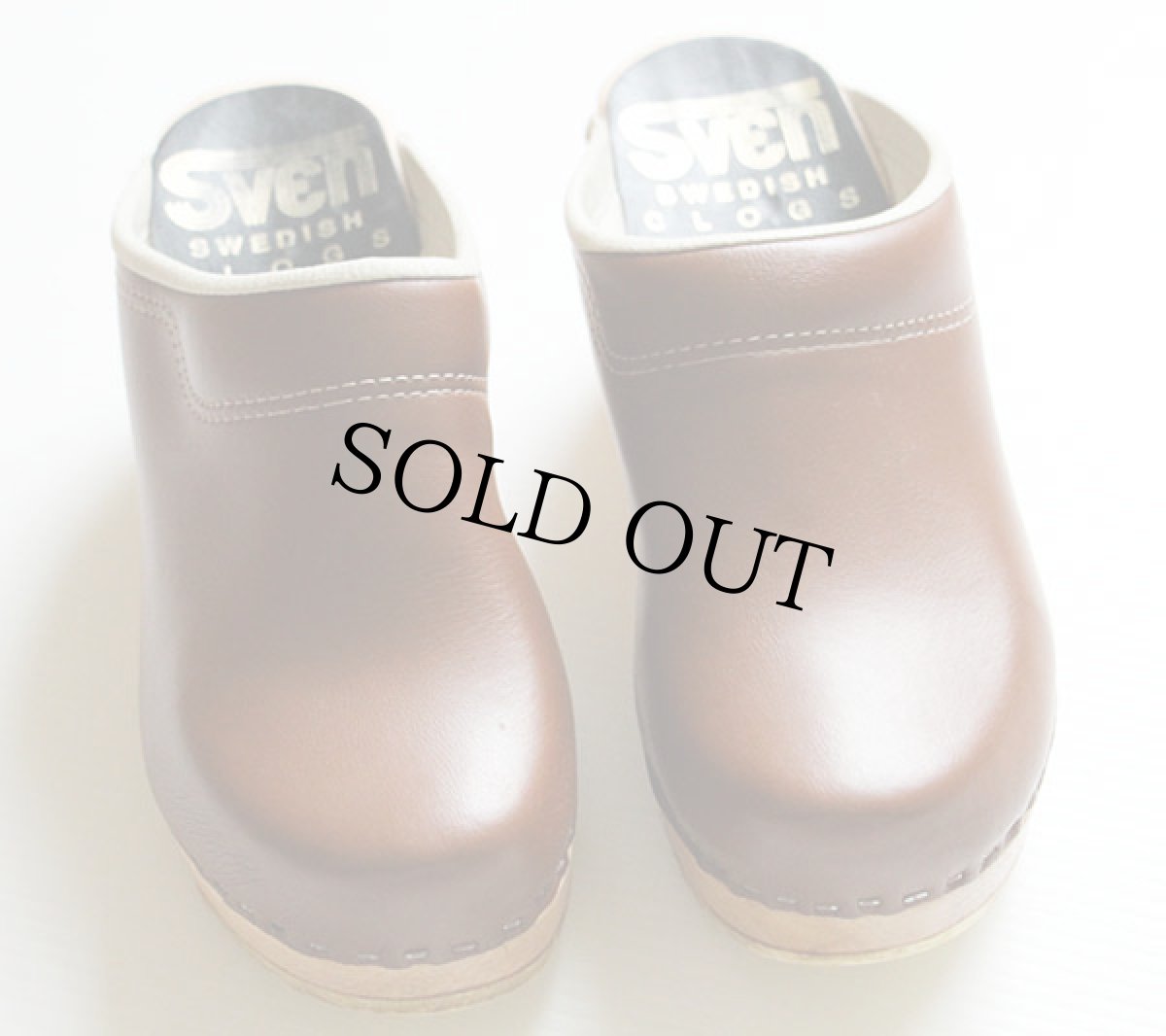 画像3: スウェーデン製 Sven レザー サボ サンダル 茶 39★クロッグ (3)