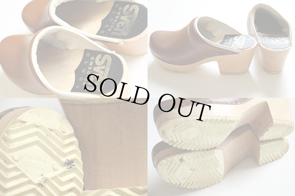 画像4: スウェーデン製 Sven レザー サボ サンダル 茶 39★クロッグ (4)