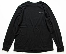 画像2: USA製 patagoniaパタゴニア オーガニックコットン 長袖Tシャツ 黒 M (2)