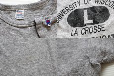 画像3: 80s USA製 Championチャンピオン UNIVERSITY OF WISCONSIN 四段中抜き 88/12 Tシャツ 杢グレー L (3)