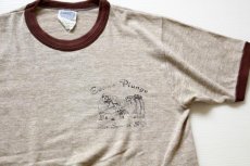 画像1: 70s USA製 マウントラシュモア リンガーTシャツ 杢ブラウン M (1)