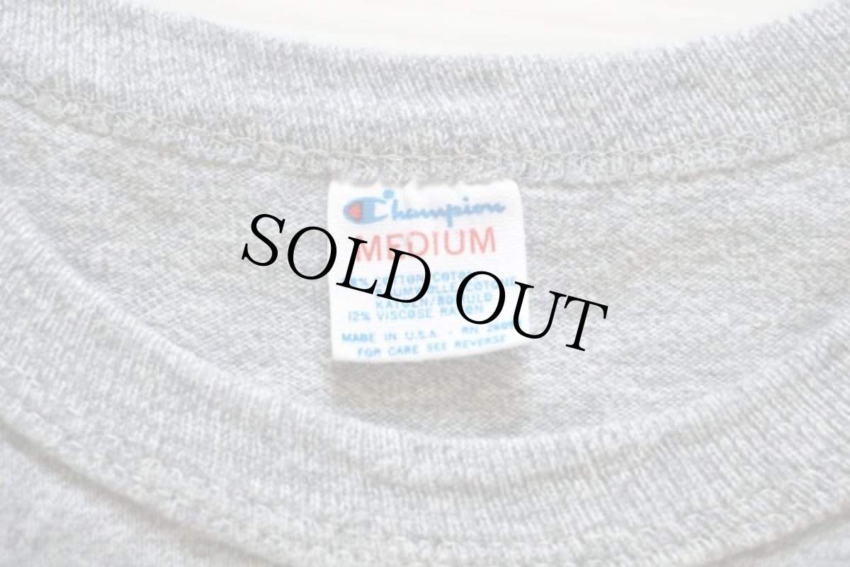 画像4: 80s USA製 Championチャンピオン PALMER TRACK 88/12 Tシャツ 杢グレー M (4)