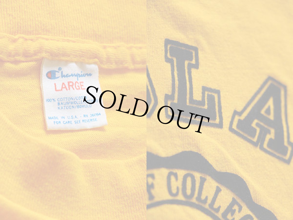 画像3: 80s USA製 Championチャンピオン ST.OLAF カレッジ フェルトプリント Tシャツ 黄 L (3)