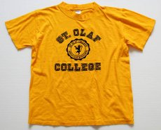 画像2: 80s USA製 Championチャンピオン ST.OLAF カレッジ フェルトプリント Tシャツ 黄 L (2)