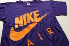 画像1: 90s USA製 NIKEナイキ AIR ビッグロゴ コットンTシャツ 紫 XL (1)