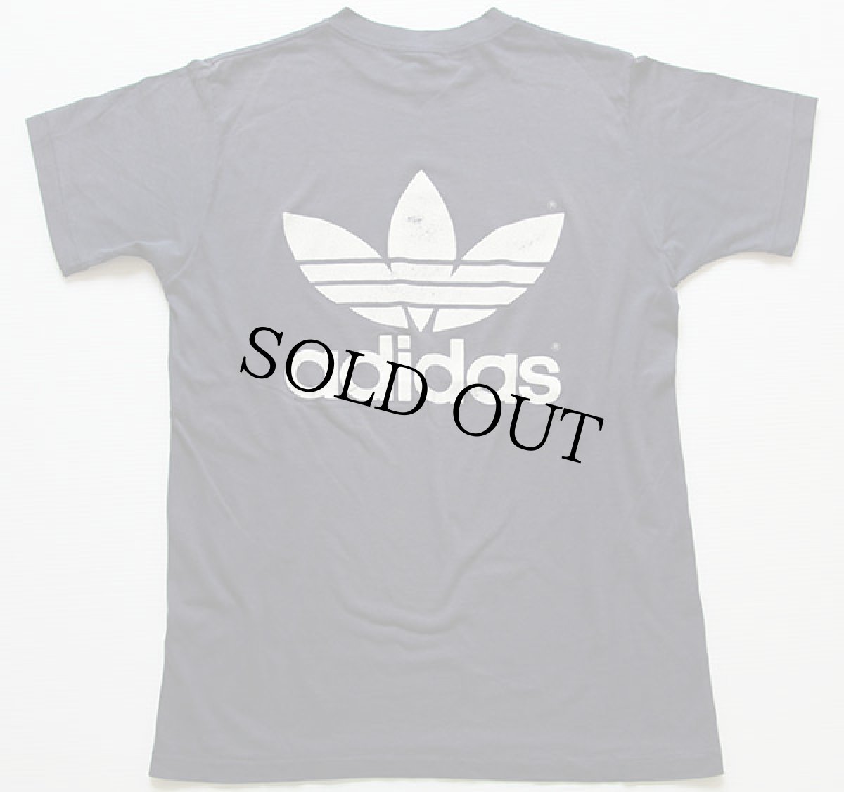 画像3: 80s USA製 adidasアディダス トレフォイル ビッグロゴ Tシャツ 紺 M (3)