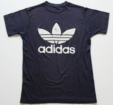 画像3: 80s USA製 adidasアディダス トレフォイル ビッグロゴ Tシャツ 紺 M (3)