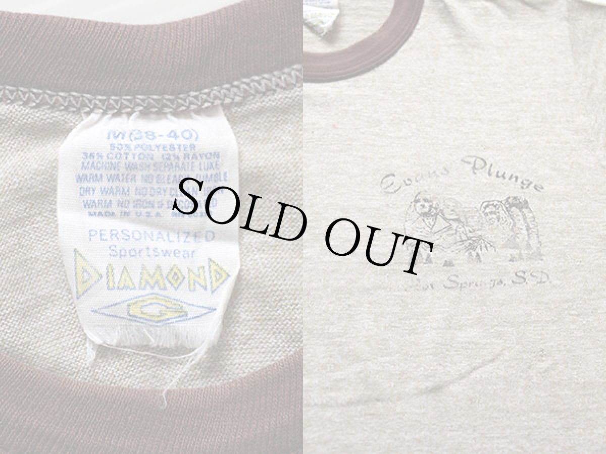 画像4: 70s USA製 マウントラシュモア リンガーTシャツ 杢ブラウン M (4)