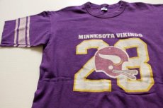 画像1: 70s USA製 Championチャンピオン NFL MINNESOTA VIKINGS フットボールTシャツ 紫 XL (1)