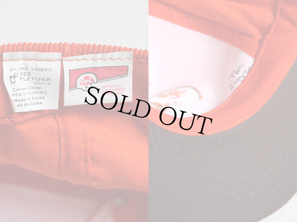 画像3: 90s BC LIONS 刺繍 ツートン コーデュロイキャップ オレンジ×茶 (3)