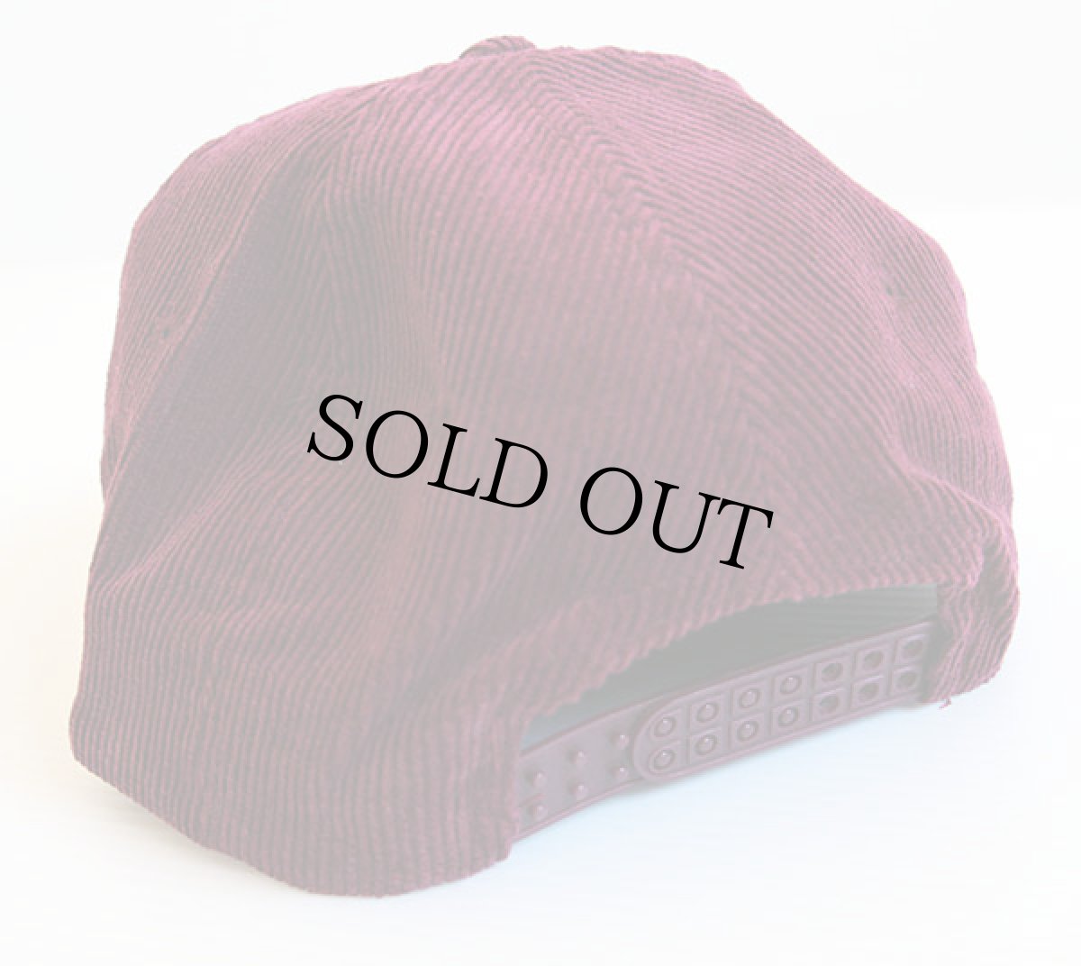 画像2: 90sデッドストック 無地 コーデュロイキャップ バーガンディ (2)