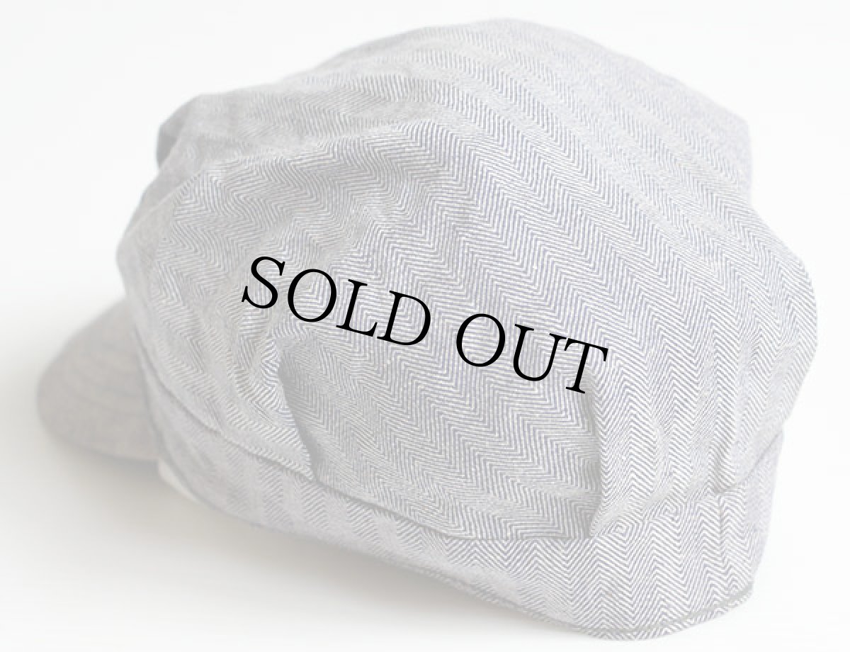 画像2: 70s USA製 UNKNOWN HBT ヘリンボーンツイル ワークキャップ L (2)