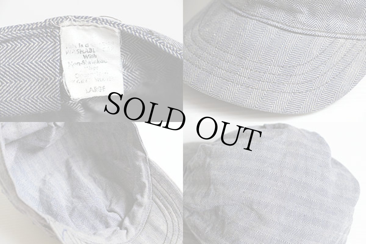 画像3: 70s UNKNOWN HBT ヘリンボーンツイル ワークキャップ L (3)