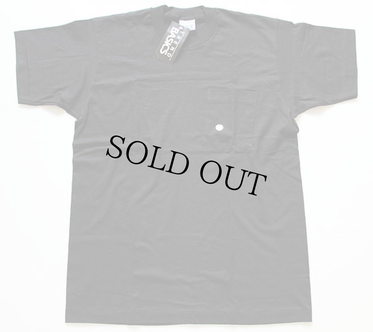 画像2: デッドストック★90s USA製 TREND BASICS 無地 コットン ポケットTシャツ 黒 (2)