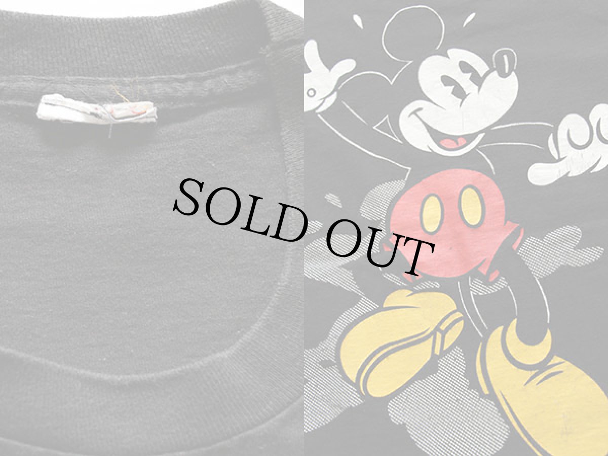 画像3: 90s ミッキー マウス コットンTシャツ 黒 超特大 (3)