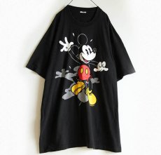 画像1: 90s ミッキー マウス Tシャツ 黒 超特大 (1)