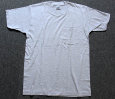 画像2: デッドストック★90s USA製 TREND BASICS 無地 ポケットTシャツ 杢ライトグレー (2)